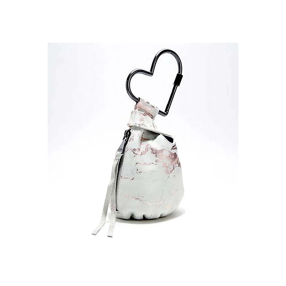 Aimee Kestenberg Handheld Leather Pouch All My Heart Rosegold Marble - Picture 1 of 1